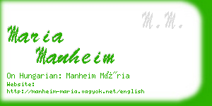 maria manheim business card
